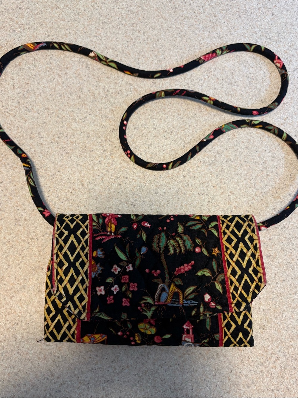 Vera Bradley Ming Clutch Wallet Crossbody Bag EUC Retired Vintage
